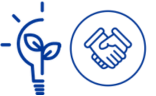 Lightbulb and handshake icon